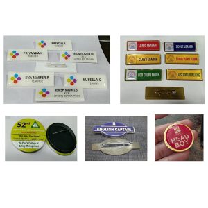 Acrylic, Steel & Brass Badges